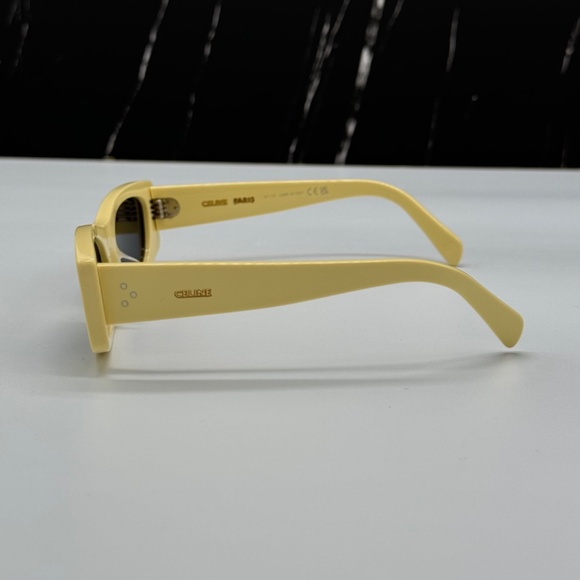 NEW CL40245U 39A CELINE YELLOW GREY SQUARE WOMEN CELINE SUNGLASSES - Picture 7 of 11